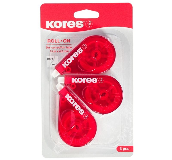 Корректирующая лента Kores 4.2 мм x 15 м (3 штуки в упаковке)